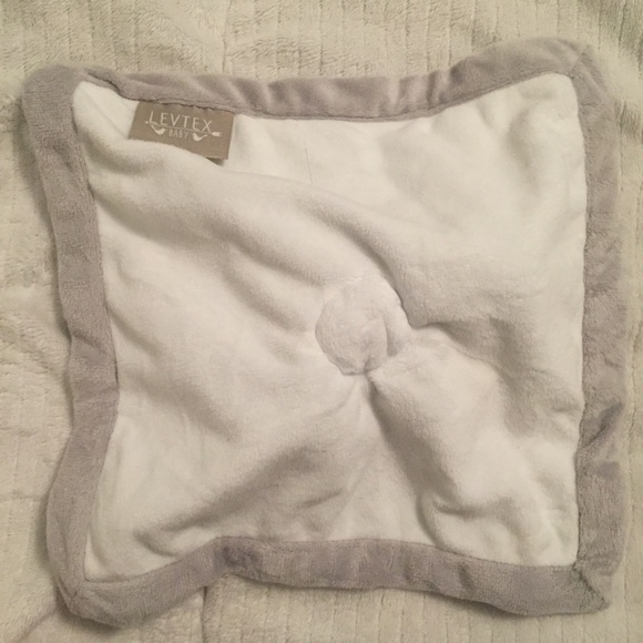 Levtex Elephant Blue Grey White Plush Baby Security Blanket Plush Lovey - Picture 3 of 3